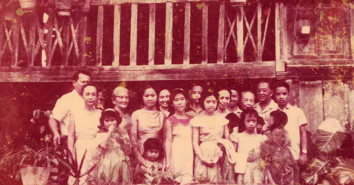 Serrano family picture at the old ancestral house, Lobo, Batangas, circa 1961