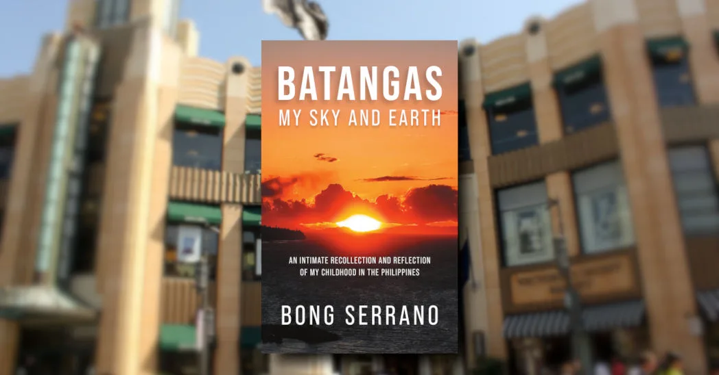 Batangas: My Sky and Earth book cover set against the blurred backdrop of Barnes & Noble, The Grove at Farmers Market